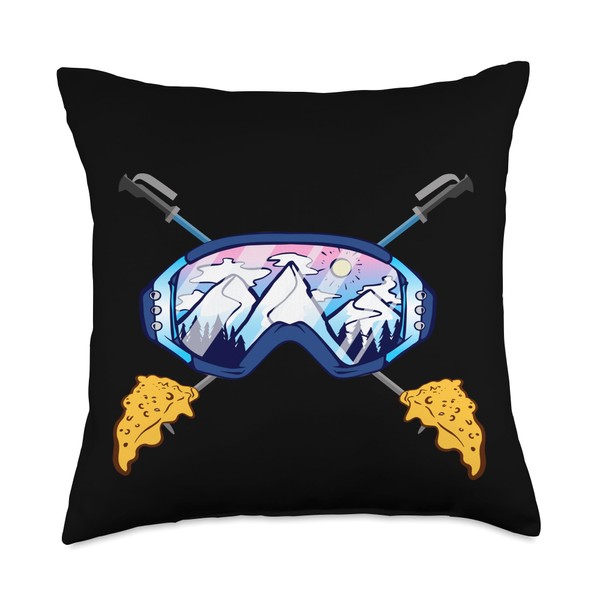 Fondue Ski Goggles Funny Swiss Cheese Apres Ski Wear Throw