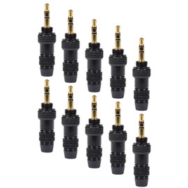 QTX | 10 x Stereo Jack Plugs | Back Metal Bodied With Gold 3.5mm Stereo Jacks