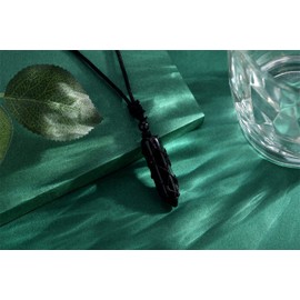 XIANNVXI Men's Necklaces Black Obsidian Necklace Natural Healing Crystal Gemstone Wrapped Point Pendant Necklaces for Men Adjustable Rope Reiki Spiritual Jewelry