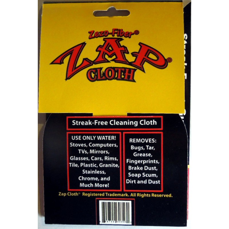 Zap Cloth - Streak Free, Spot Free - 4 Cloths
