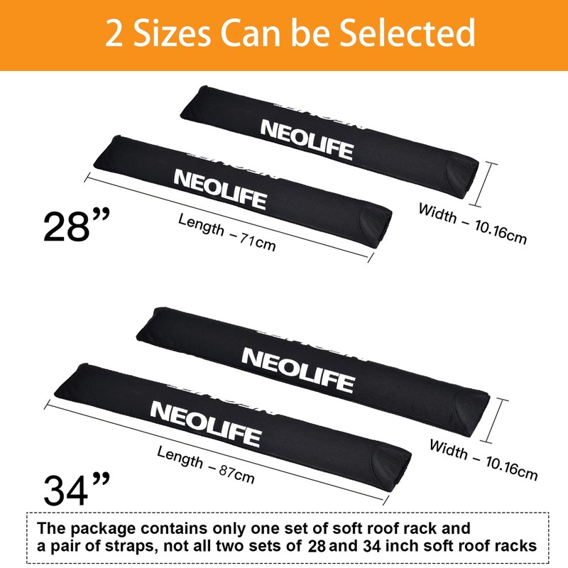 WONITAGO Soft Roof Rack Pads with Two 15 Ft Tie