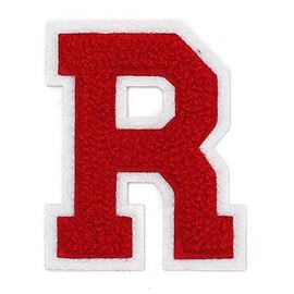 Letter R - 2-1/2" Chenille Stitch Varsity Iron-On Patch by pc, TR-12154 (Red)