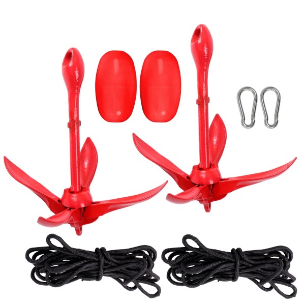 globegarage 2× Complete Folding Anchor Kit 3.3lb PWC Boat Kayak