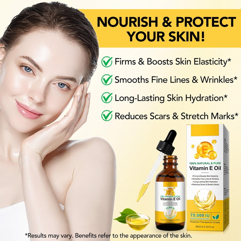 Vitamin E Oil, 100% Pure Natural Plant Extracts Vitamin E