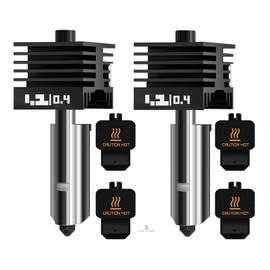 Sahvaim Upgraded 2Pcs 0.4mm H2D/H2S Hotend Kit for Bambu Lab H2D Combo/H2S/A1/A1MINI, High Temp and Quick Swap Hardened Steel Nozzle Replacement 3D Printer Extruder with 2Pcs Silicone Sock