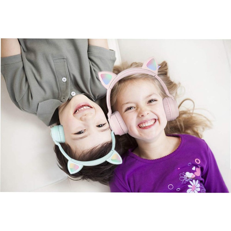 Viwind Kids Bluetooth Headphones,Wireless Over-Ear Headphones with Microphone,Cat Ear Headset