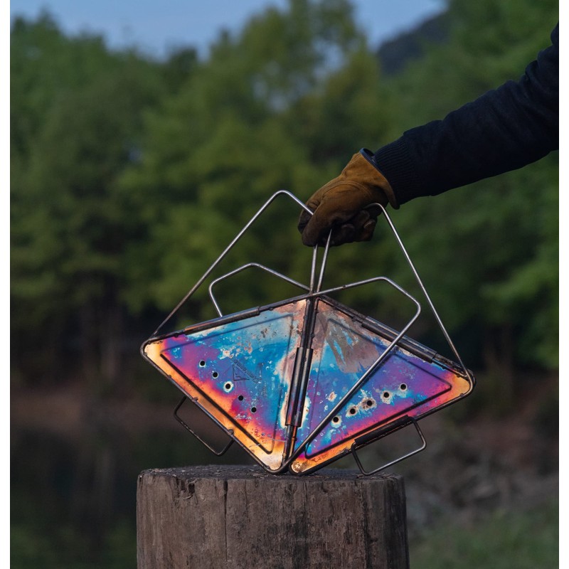 Campingmoon BBQ Grill Fire Pit Foldable Stainless Steel - Medium