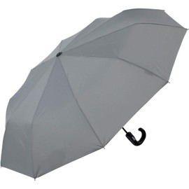 iX-brella Men's Pocket Umbrella Open-Close Automatic Round Hook Handle, Carbon look grey, Pocket umbrella XXL