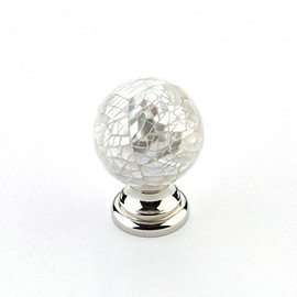 Schaub Mother of Pearl Collection 1-1/4 in. (32mm) Knob, Polished Nickel - 857-MOP/PN
