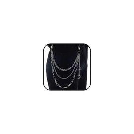 Goth Pant Chain for Women Moon Wallet Chain Vintage Spike Jeans Pocket Chain Chunky Layered Pants Chain for Men Punk Cool Spike Body Chain Fashion Statement Jewelry Silver (moon)