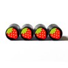 Strawberry Tire Valve Caps - Black Aluminum - Set of