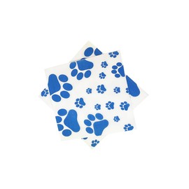 40pcs Blue Paw Print Napkins 2 Layers Paw Print Party Supplies Farm Animal Party Napkins for Animal Themed Birthday Party Western Party Baby Shower(6.5 In)