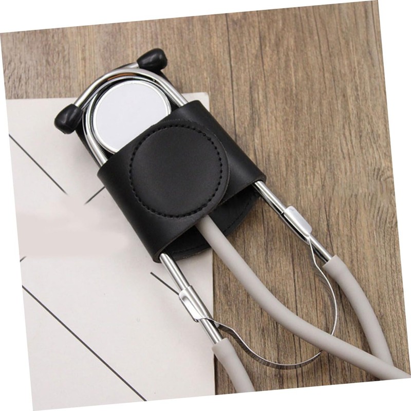 MAGICLULU 2pcs Stethoscope Holder for Scrubs PU Stethoscope Hip Holder