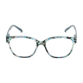 Retro Square Reading Glasses in Tortoise/Teal Blue by Readers.com | The Adele | +2.50