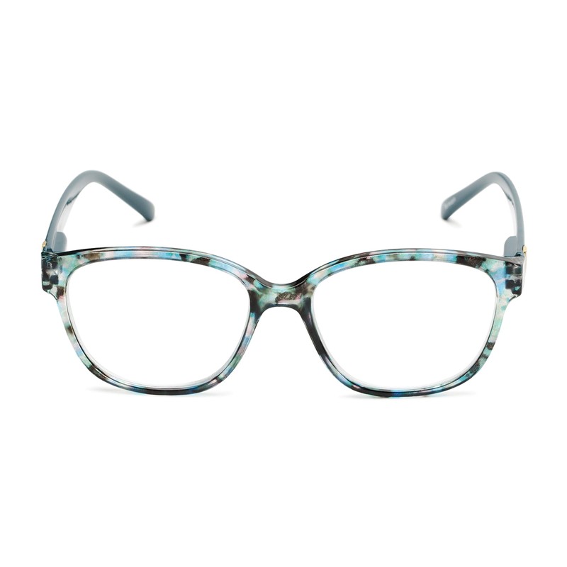 Retro Square Reading Glasses in Tortoise/Teal Blue by Readers.com |