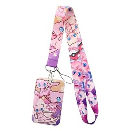 Mew Cute Character with ID Holder Lanyard Keychain