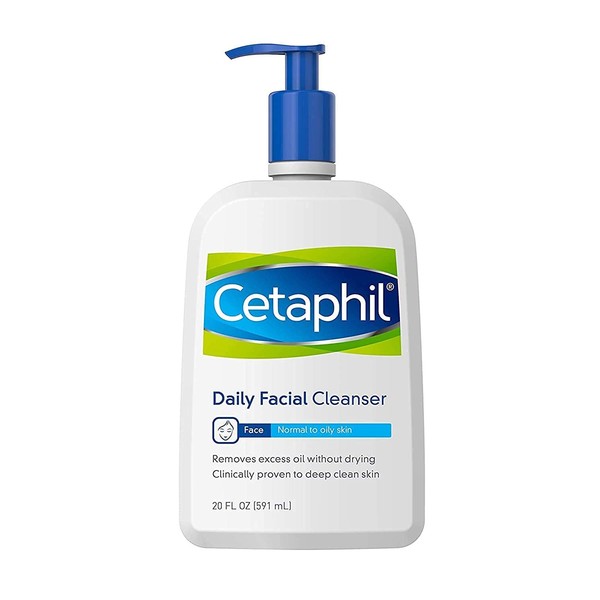 Face Wash by Cetaphil, Daily Facial Cleanser for Sensitive, Combination to Oily Skin, 20 oz, Gentle Foaming, Soap Free, Hypoallergenic