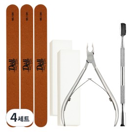 Deli Beauty nail care basic set, nipper + pusher + wood file 3p + sanding 2p, 4 sets / 델리뷰티 네일케어 기초세트, 니퍼 + 푸셔 + 우드파일 3p + 샌딩 2p, 4세트