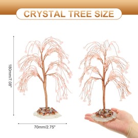 PATIKIL Crystal Tree Gifts for Women, Handcrafted Money Tree of Life Natural Stones for Wealth and Luck Home Office Decor Birthday Gifts for Mom & Dad, Pink Quartz