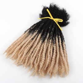 Orientdreads Textured Loc Extensions Human Hair 100% Human Hair Full Handmade for Women/Men Can Be Curled and Bleached (1B/613, 12in 0.4cm 40 strands)