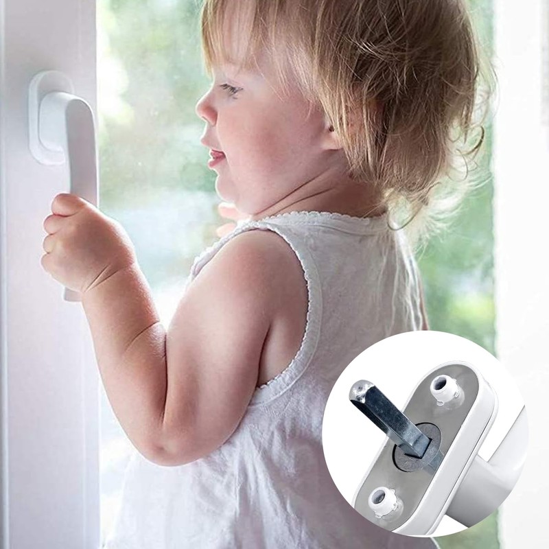 HOMURY Set of 4 Aluminium Window Handles: Lockable Window Handle,