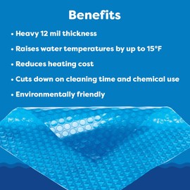 In The Swim 11' x 11' Blue Solar Cover 12 Mil for Solar Heating Spas and Hot Tubs