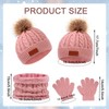 AWAVM 3Pcs Kids Winter Warm Beanie Hat Scarf Gloves Set