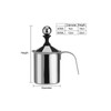 Espumador de leche manual, acero inoxidable 400ML / 800ML Espumador