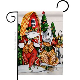 Angeleno Heritage Holiday Mouses Garden Flag Winter Christmas Santa Marry Xmas Present Reindeer Season Wintertime Snow House Decoration Banner Small Yard Gift Double-Sided, Made in USA