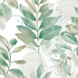 IHR Ideal Home Range Cocktail Napkins Disposable 3-Ply Paper Party Napkin Pack, 5" x 5", Soft Petal Leaves, 20-Count