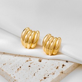 FILMOON Gold Banana Earrings Chunky Earrings for Women Fruit Jewelry