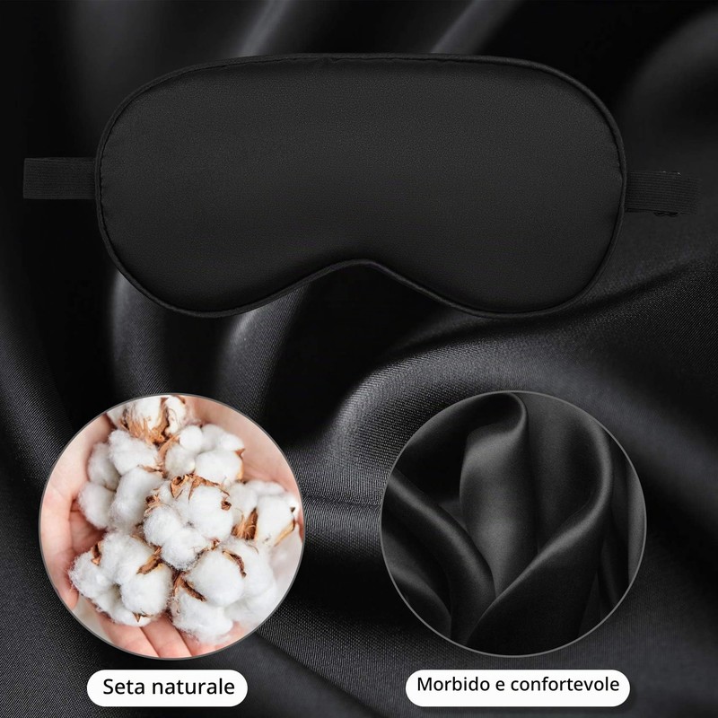Audamp - Maschera per dormire, mascherina oscurante per gli occhi,
