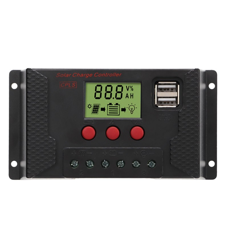 Solar Controller PWM 12V 24V Automatic Adaptation LCD Display USB