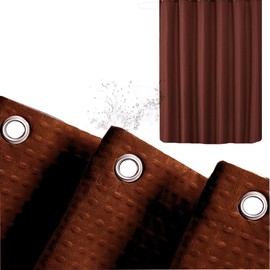 JOSVRAC Brown Shower Curtain Water Resistant Quick Dry Polyester Bathtub Tub Curtain,Shower Curtain with 12 Hooks for Wet Room Bathtub Shower Stall,brown Bathroom Curtain Set 180x200cm