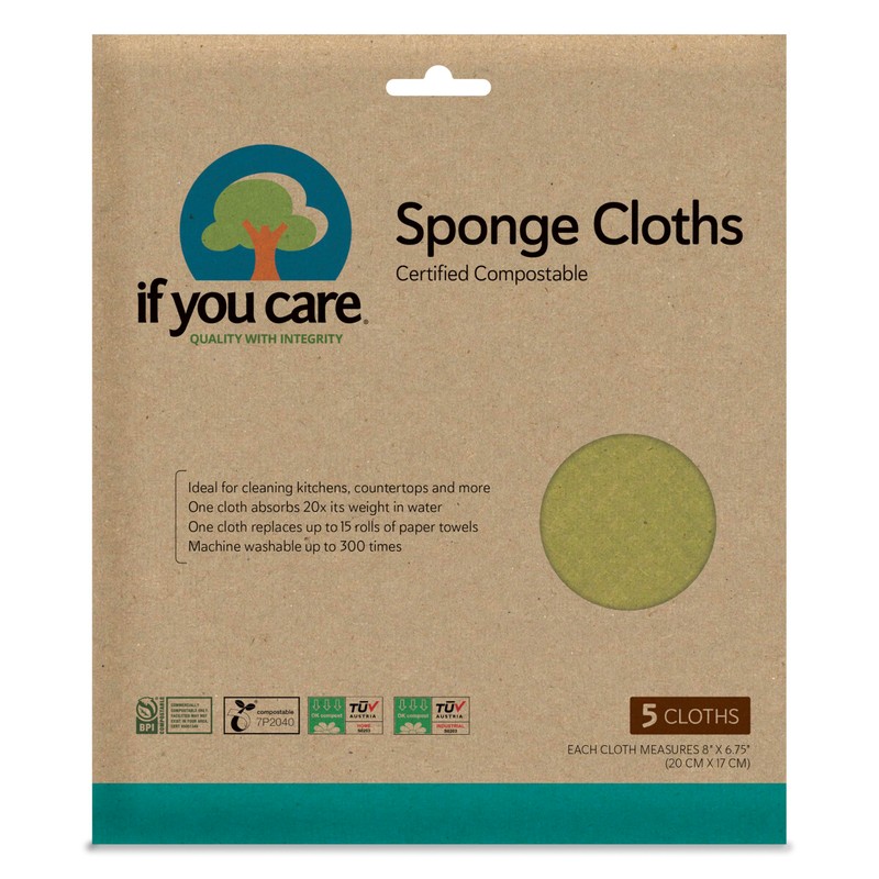 If You Care Sponge Cloths – 5 Count – 100%