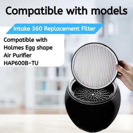 Nispira Filter Replacement for Holmes Egg Air Purifier 360° HAP600B-TU True HEPA Air Intake Removes Dust, Contaminants, 1 Pack