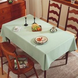meioro Wipe Clean Tablecloth Waterproof Table Cloth, Rectangle Water Resistant Tablecloths, Decorative Polyester Table Cover Protector for Home Kitchen Party Indoor Decorations(Sage green, 120×160cm)
