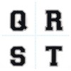 Terry Cloth Letter A-Z | Black, White, Grey | 9.5