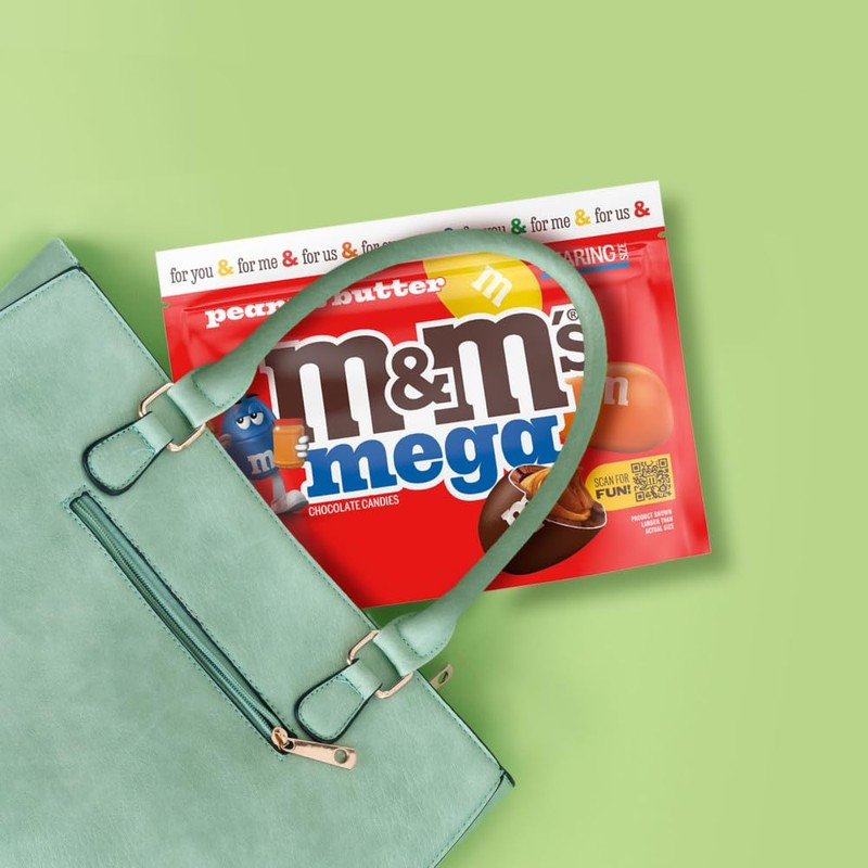 M&M'S Mega Peanut Butter Chocolate Candy, Sharing Size, 8.6 Oz
