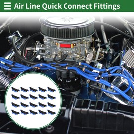 HOPESPANNER Push to Connect Air Fittings 5/32" Five Way Air Line Quick Connector Plastic 20 Pcs Blue Black