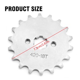 JUUDDENPARTS 17mm Motorcycle Front Sprocket, Steel 420-18T Motorcycle Sprocket Gear Accessories for 50cc 70cc 90cc 110cc 125cc Dirt Pit Bike Mini Bike ATV 4 Wheeler Moped