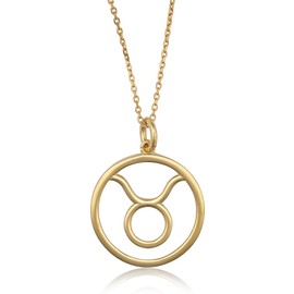 MAX + STONE 10k Gold Taurus Necklace for Women | Dainty Gold Necklace for Women | 10k Real Gold Zodiac Necklace for Women | 16-18 Inch April May Zodiac Necklace | Gold Pendant Necklace