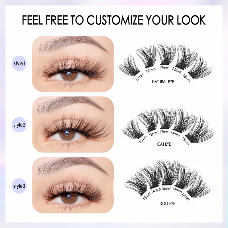 Lash Clusters DIY Eyelash Extension Kit with Bond Seal Tweezers