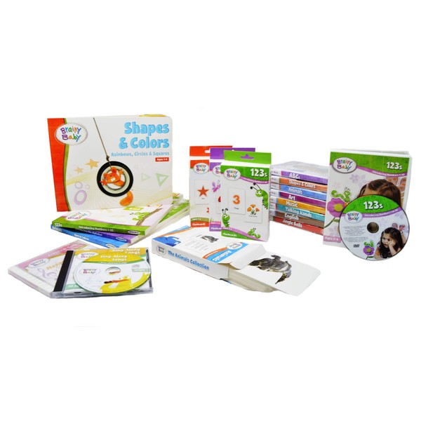 Brainy Baby All in One Preschool Learning for a Lifetime System DVDs, Books, Flash Cards and CDs - 9 Subjects - Deluxe Edition