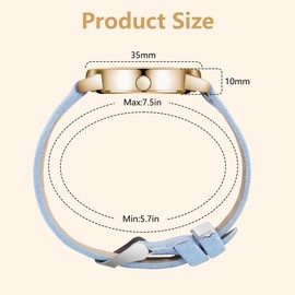 OFFCUP Women's Watch, Women's Analogue Quartz Watch with Leather Strap, Women's Watch Minimalist Fashion Watch for Women Dress Watch, blue, Strap.