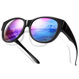 TINHAO Women's Sunglasses, Polarized Over Glasses, Over Sunglasses, 99.9% UV Protection, Over Glasses, Driving, Travel, Going Out, Fashion Sunglasses, blue