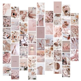 Aesthetic Picture for Wall Collage, Pack of 50 Pictures Collage Set, Vintage, 4 x 6 Inches, Warm Colour Collage Print Set, Wall Collages Beige, Wall Collages, Suitable for Bedroom, Office, Photo