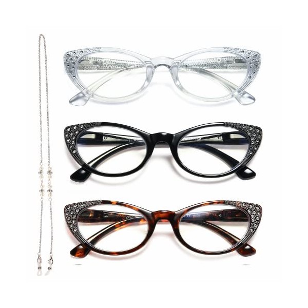 Cat Eye Reading Glasses for Women Blue Light Blocking -EYEURL