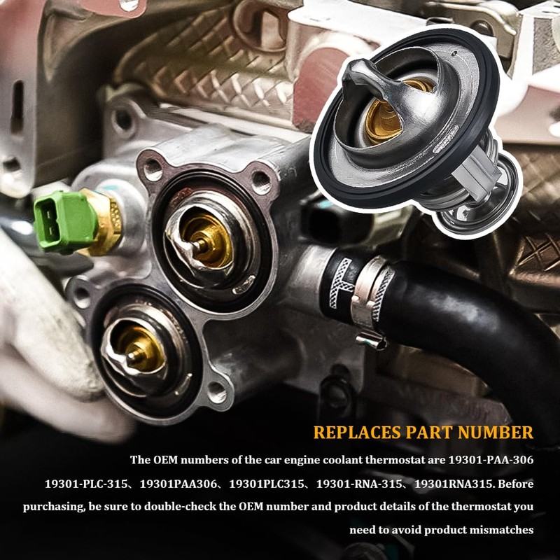 Car Thermostat, High Performance Automotive Replacement Engine Thermostat with Gasket,