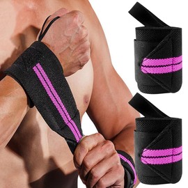DQST Muñequeras Gym, Correas de Muñeca para Hombres y Mujeres, Aumentar a Presión, Protexe os Pulsos, Adecuado para Entrenamiento, Gimnasio, Levantamento de Peso, etc. (1 Par) (Rosa)